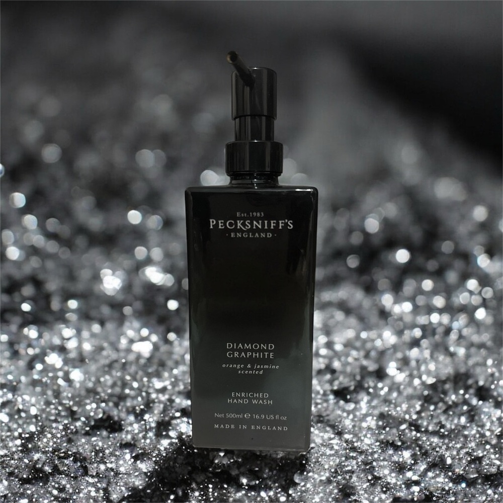 NEW Pecksniffs Diamond Graphite Orange & Jasmine Glass Bottle Hand Wash 16.9 oz